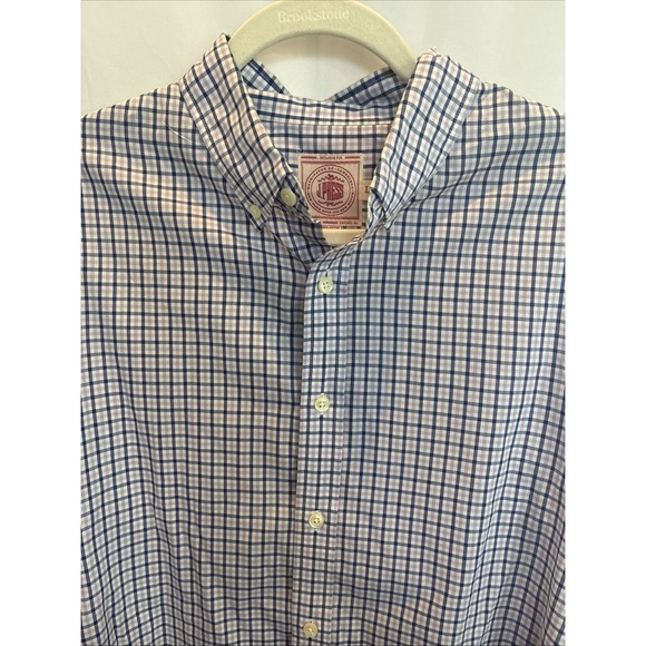 J Press Shirt Mens Large Purple Blue Plaid Button Down Business - Picture 1 of 4